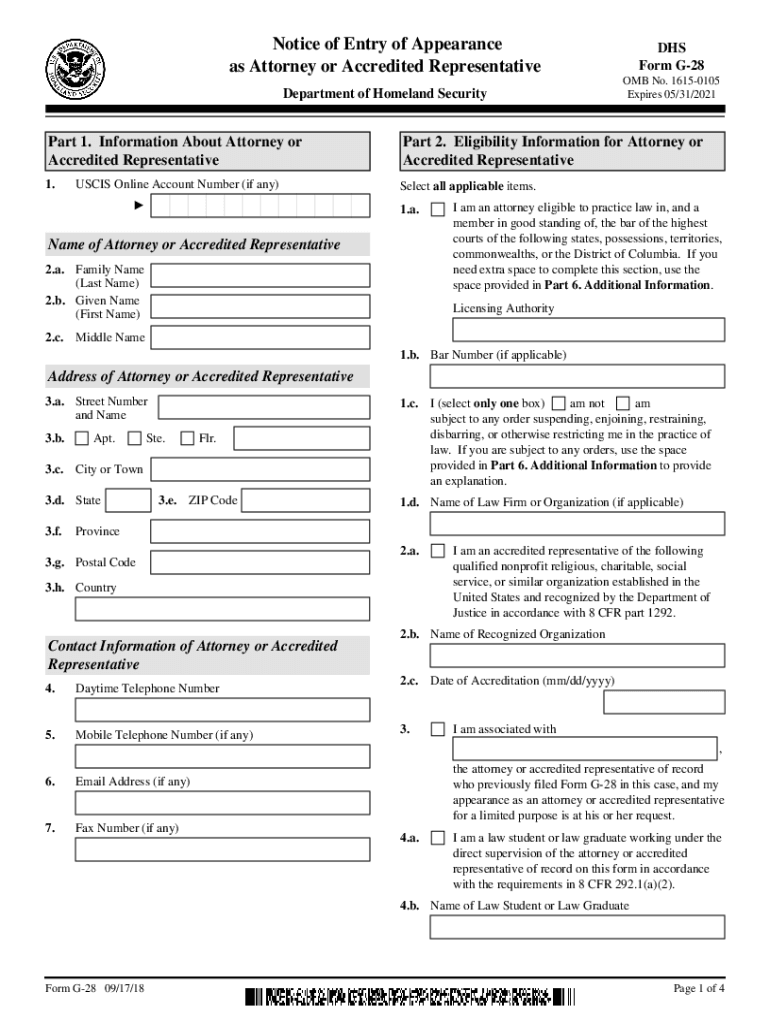 2018 2025 Form DHS G 28 Fill Online Printable Fillable Blank 