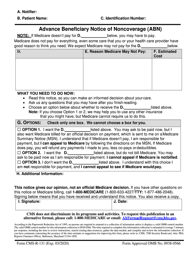 2020 2025 Form CMS R 131 Fill Online Printable Fillable Blank 