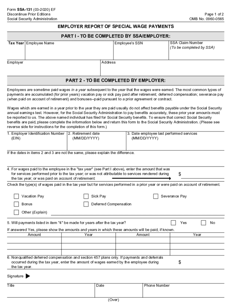2020 2025 Form SSA 131 Fill Online Printable Fillable Blank 