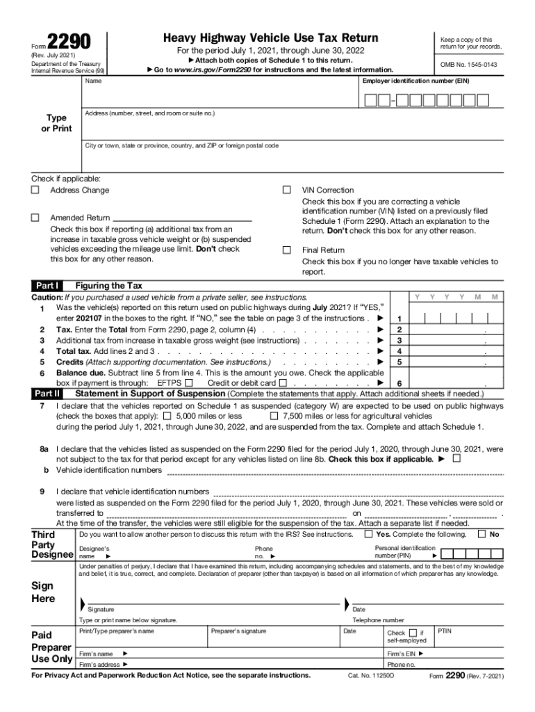 Printable Form 2290