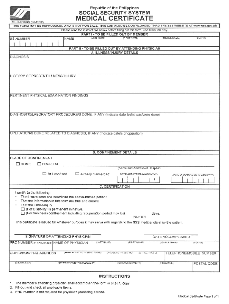 2022 2025 Form PH SSS MED 01688 Fill Online Printable Fillable 