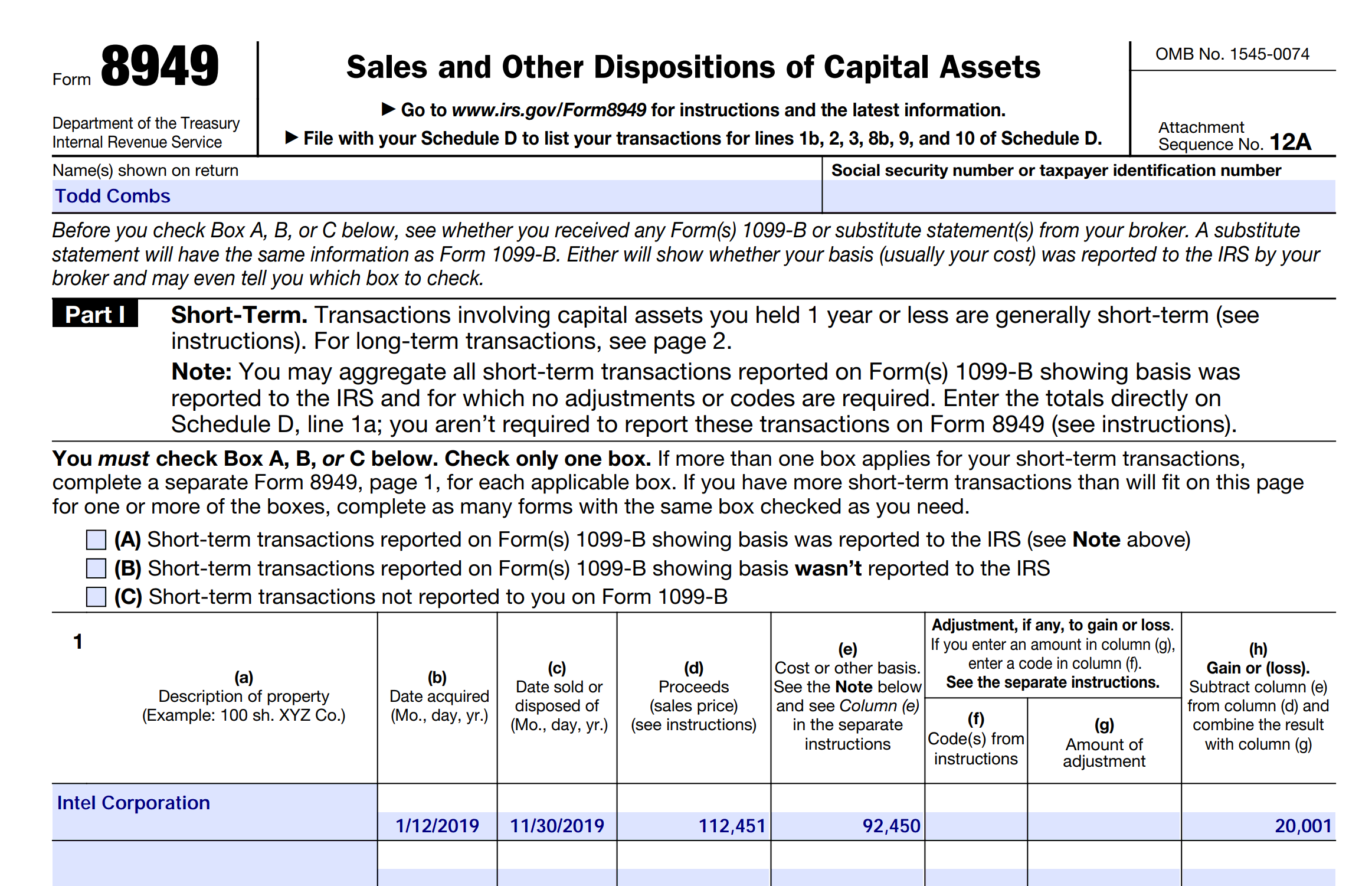 2022 8949 IRS Tax Form Released EquityStat Blog