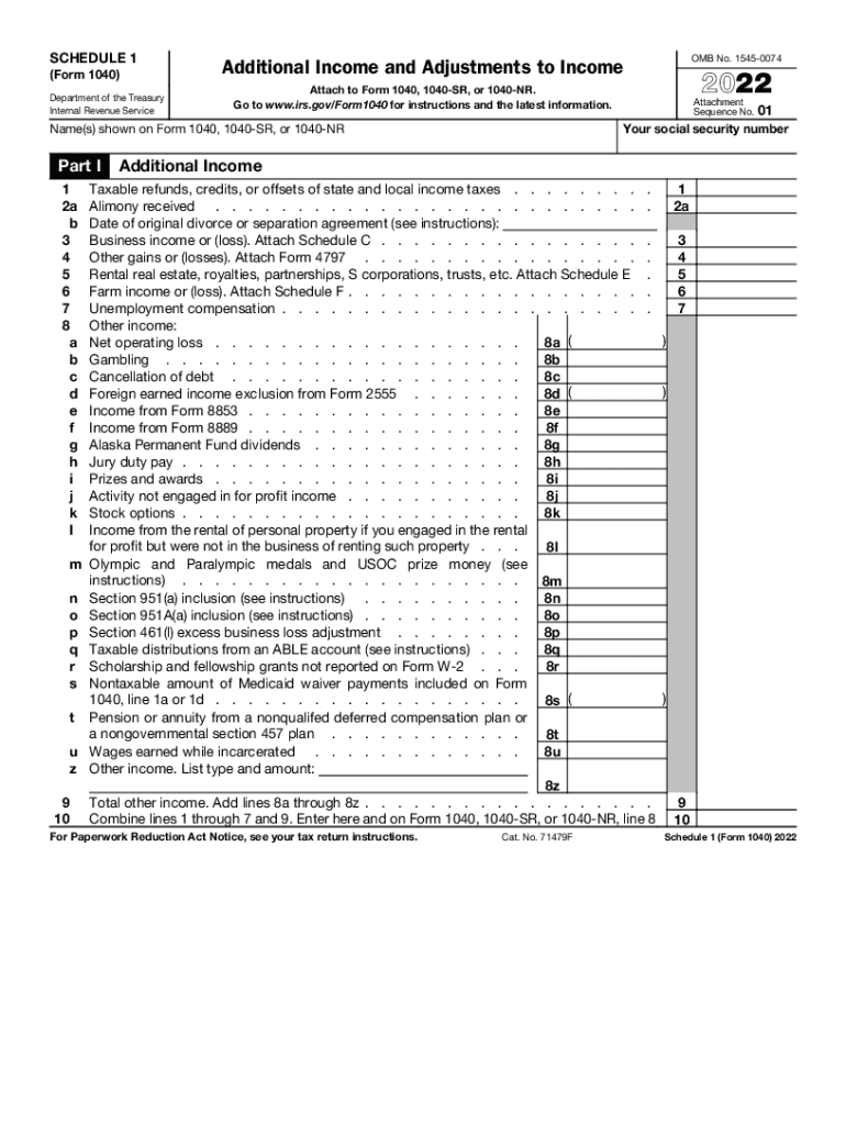 2022 Form 1040 Schedule 1 Fill Out amp Sign Online DocHub