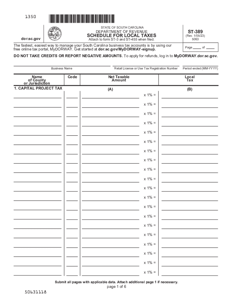 2023 2025 Form SC ST 389 Fill Online Printable Fillable Blank 