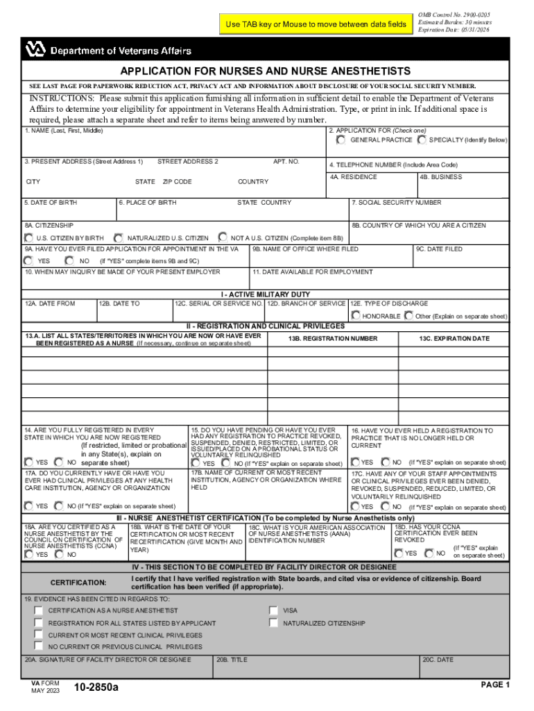 2023 2025 Form VA 10 2850a Fill Online Printable Fillable Blank 