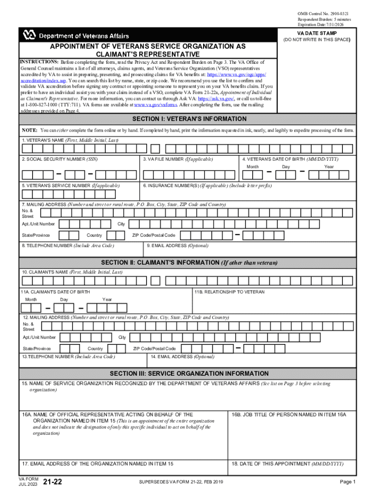 2023 2025 Form VA 21 22 Fill Online Printable Fillable Blank 