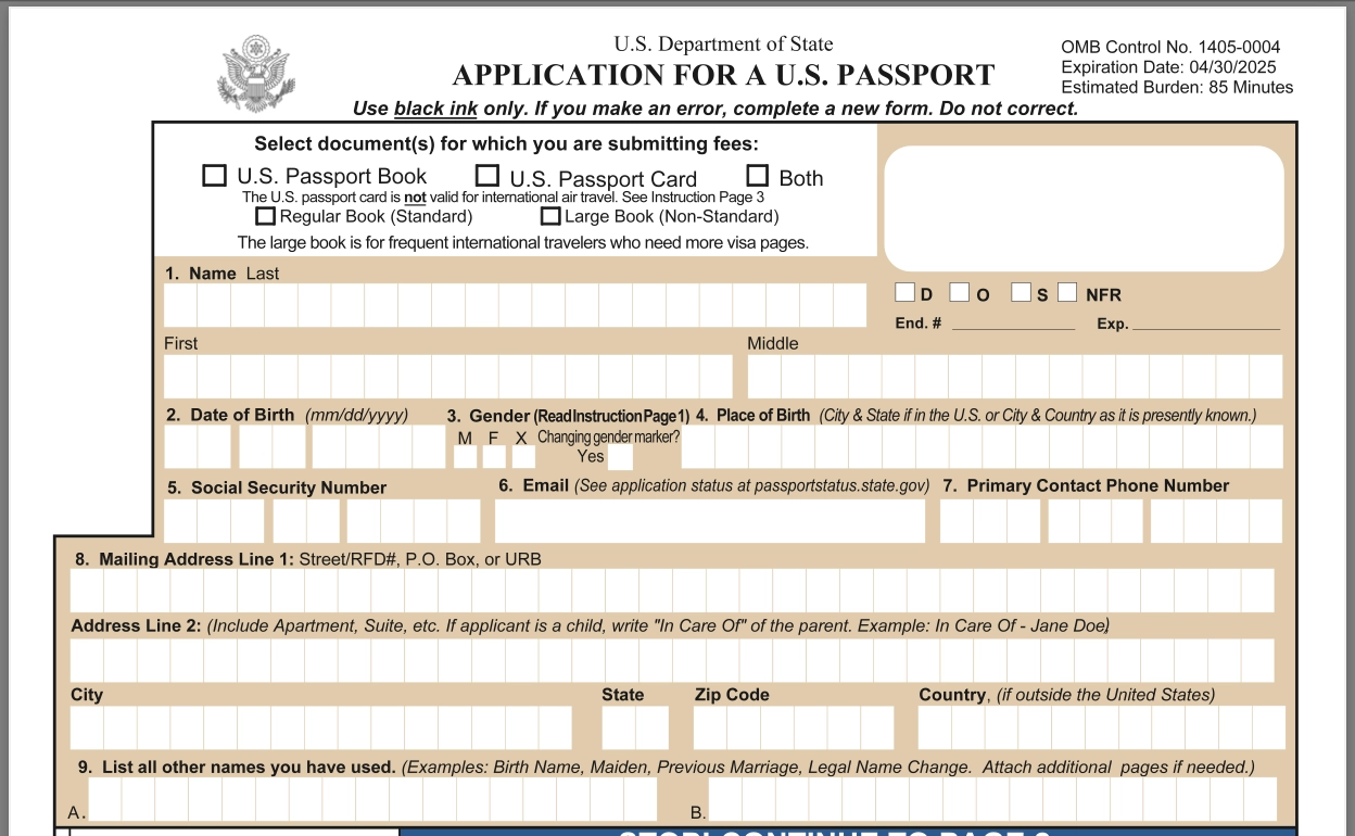 Passport Renewal Form 2024