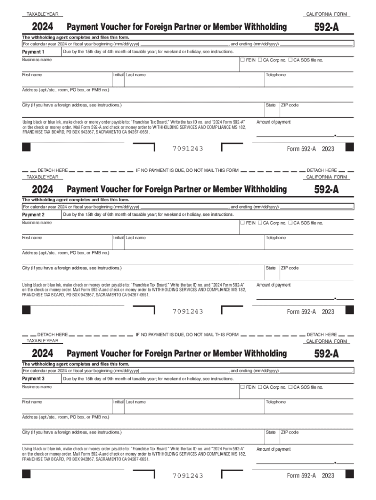 2024 Form CA FTB 592 A Fill Online Printable Fillable Blank 