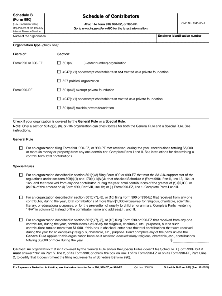 Irs Form Schedule B 2024