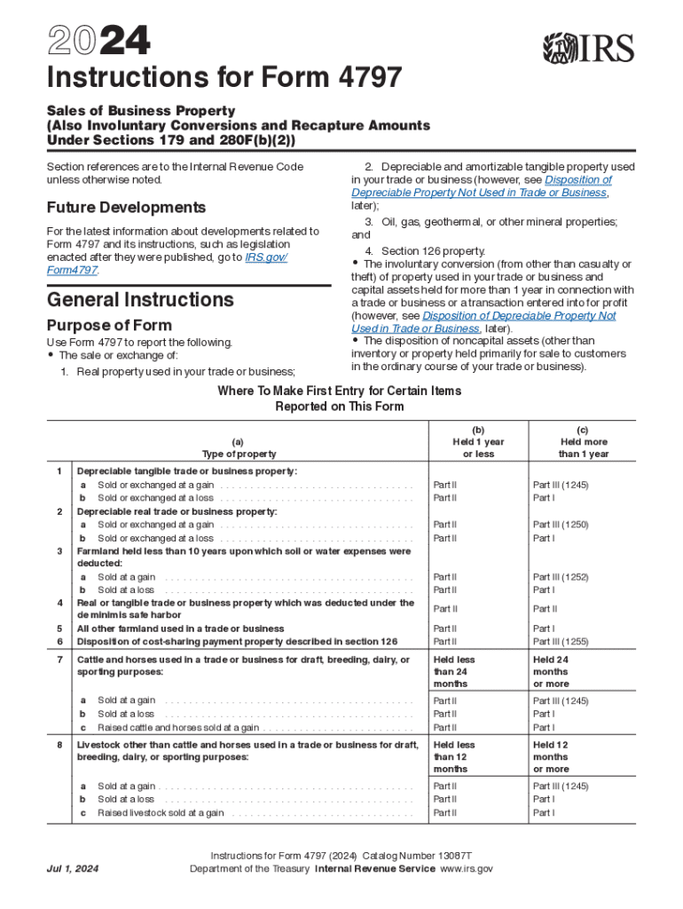 Irs Form 4797 Instructions