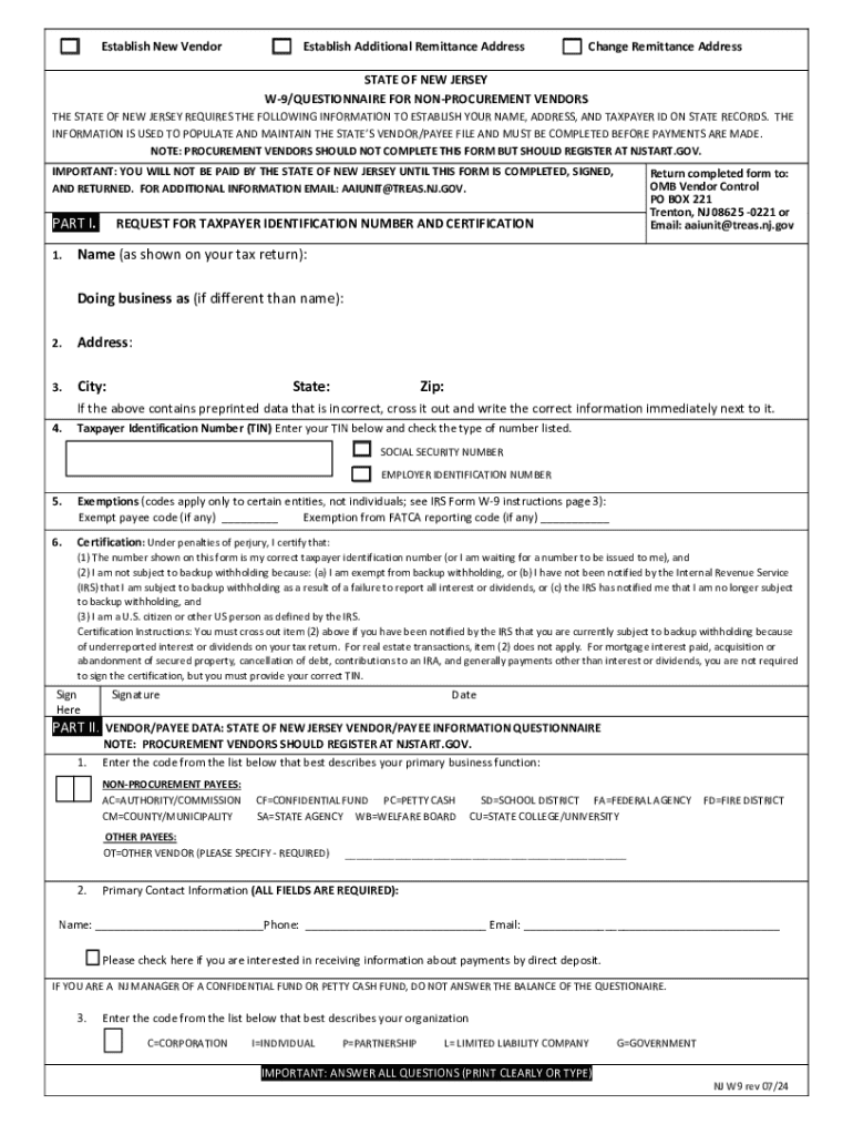 W9 Printable Form 2024 Pdf