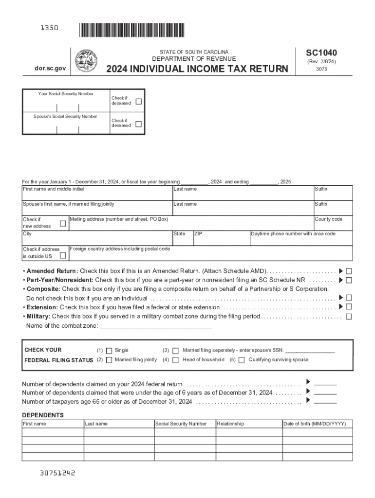 2024 Form SC DoR SC1040 Fill Online Printable Fillable Blank 