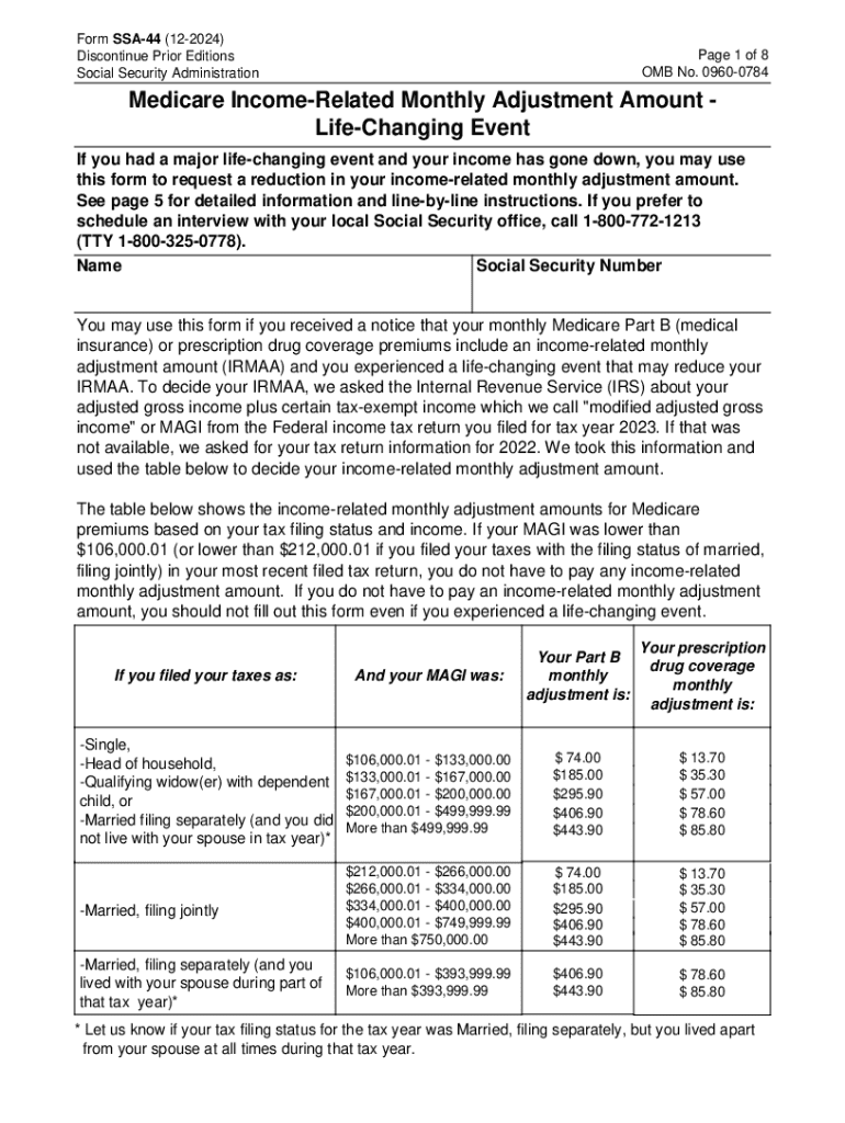 2024 Form SSA 44 Fill Online Printable Fillable Blank PdfFiller