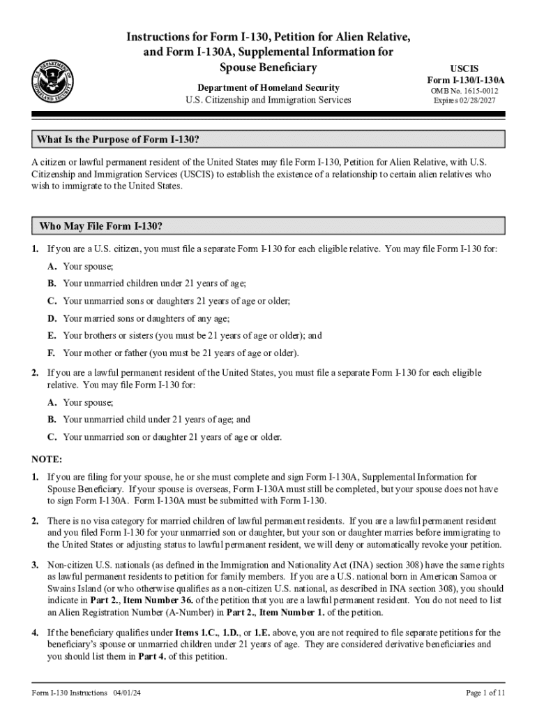 I 130 Form Fee 2024