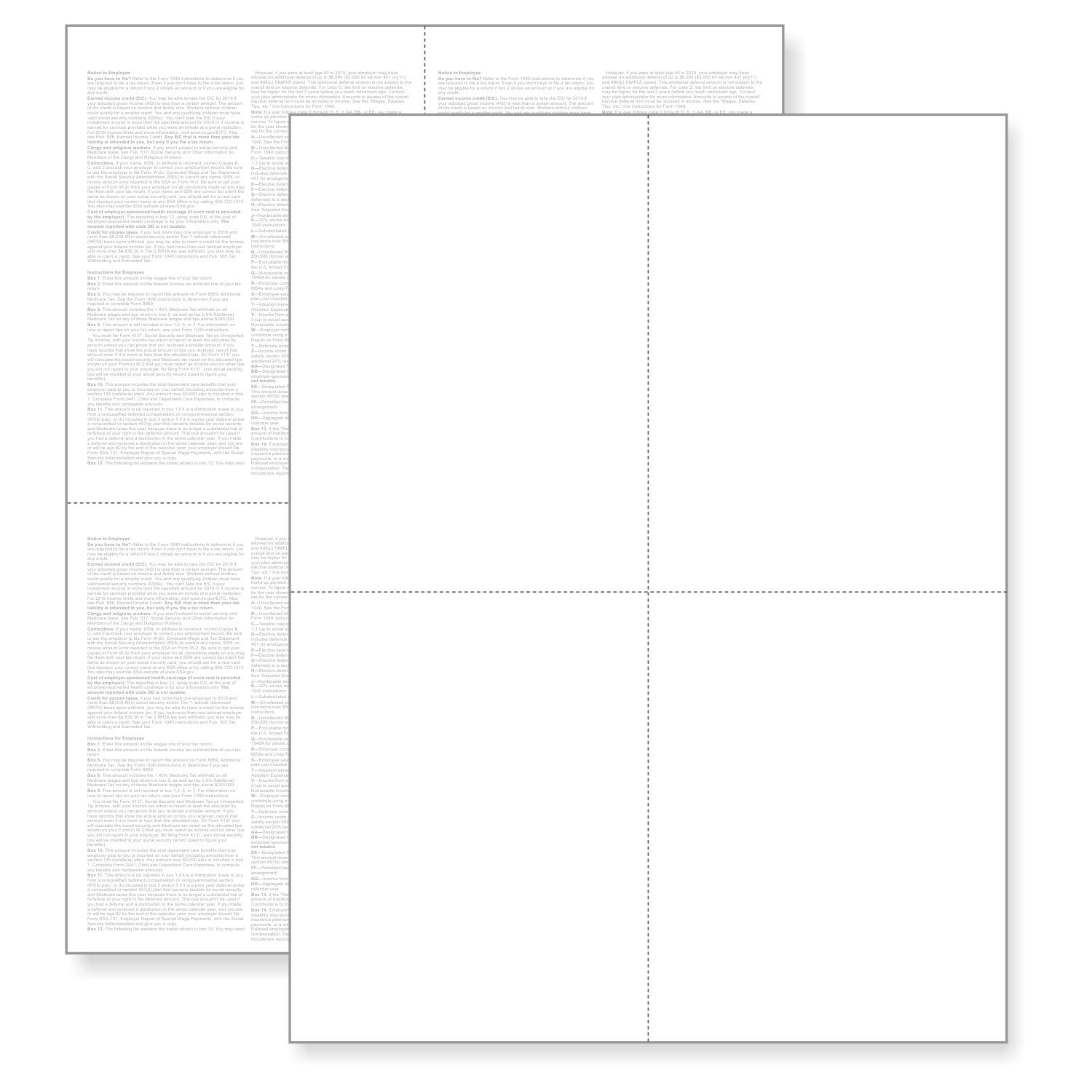2024 W2 Forms 4 up Blank 2024 W2 Tax Forms 25 Pack With Envelopes 