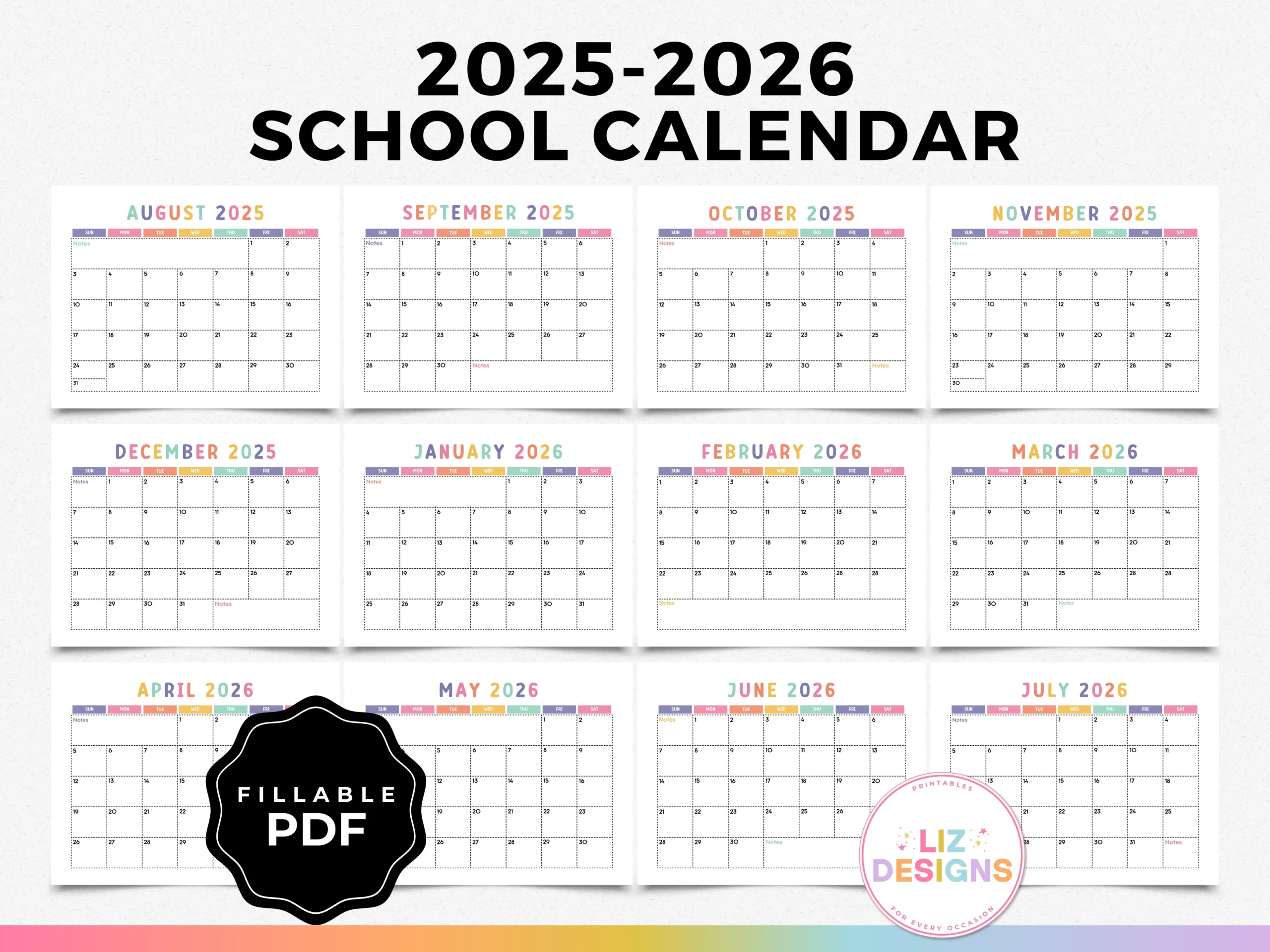 School Calendar 2025-2026