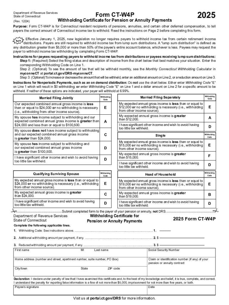 2025 Form CT CT W4P Fill Online Printable Fillable Blank 