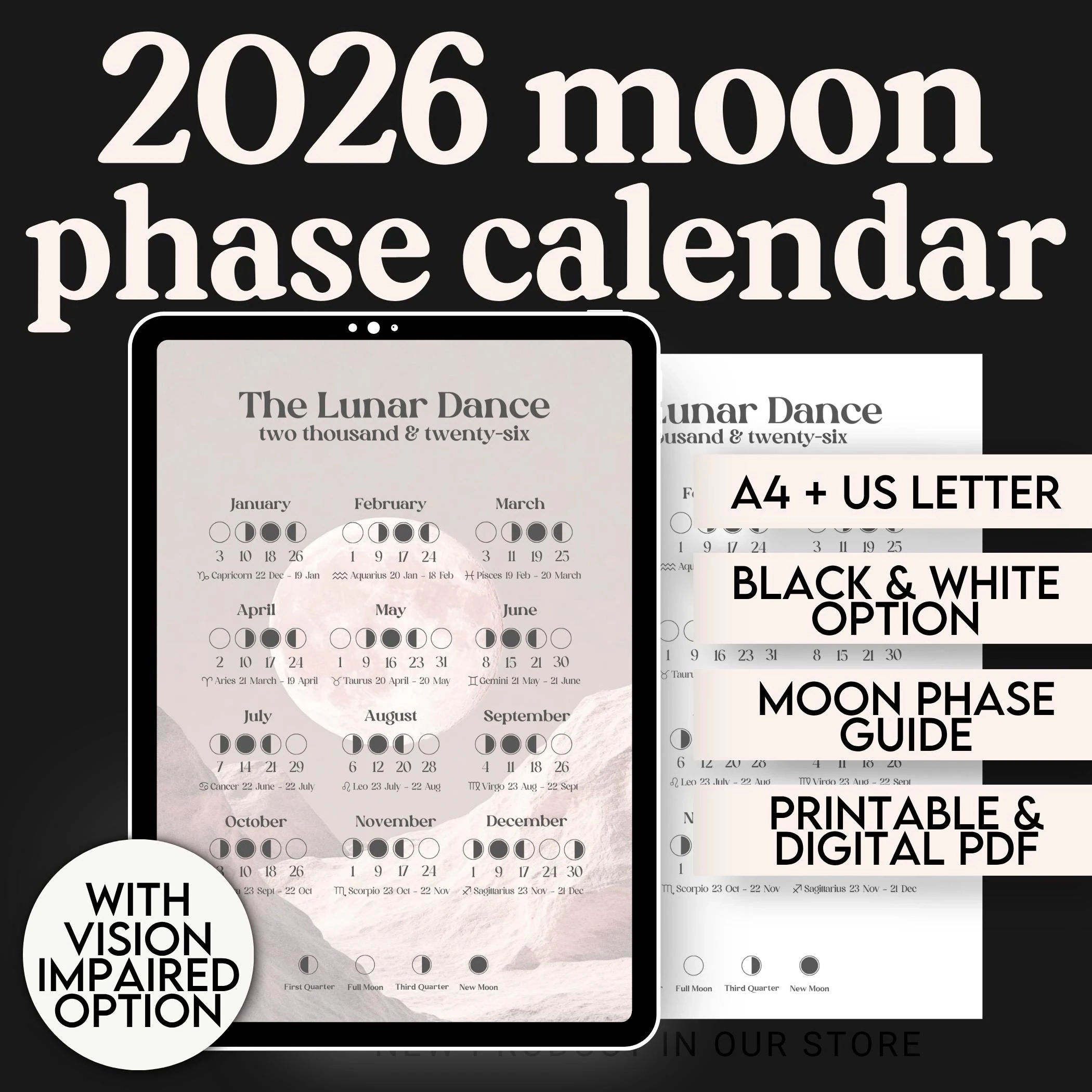 2026 Full Moon Calendar Printable