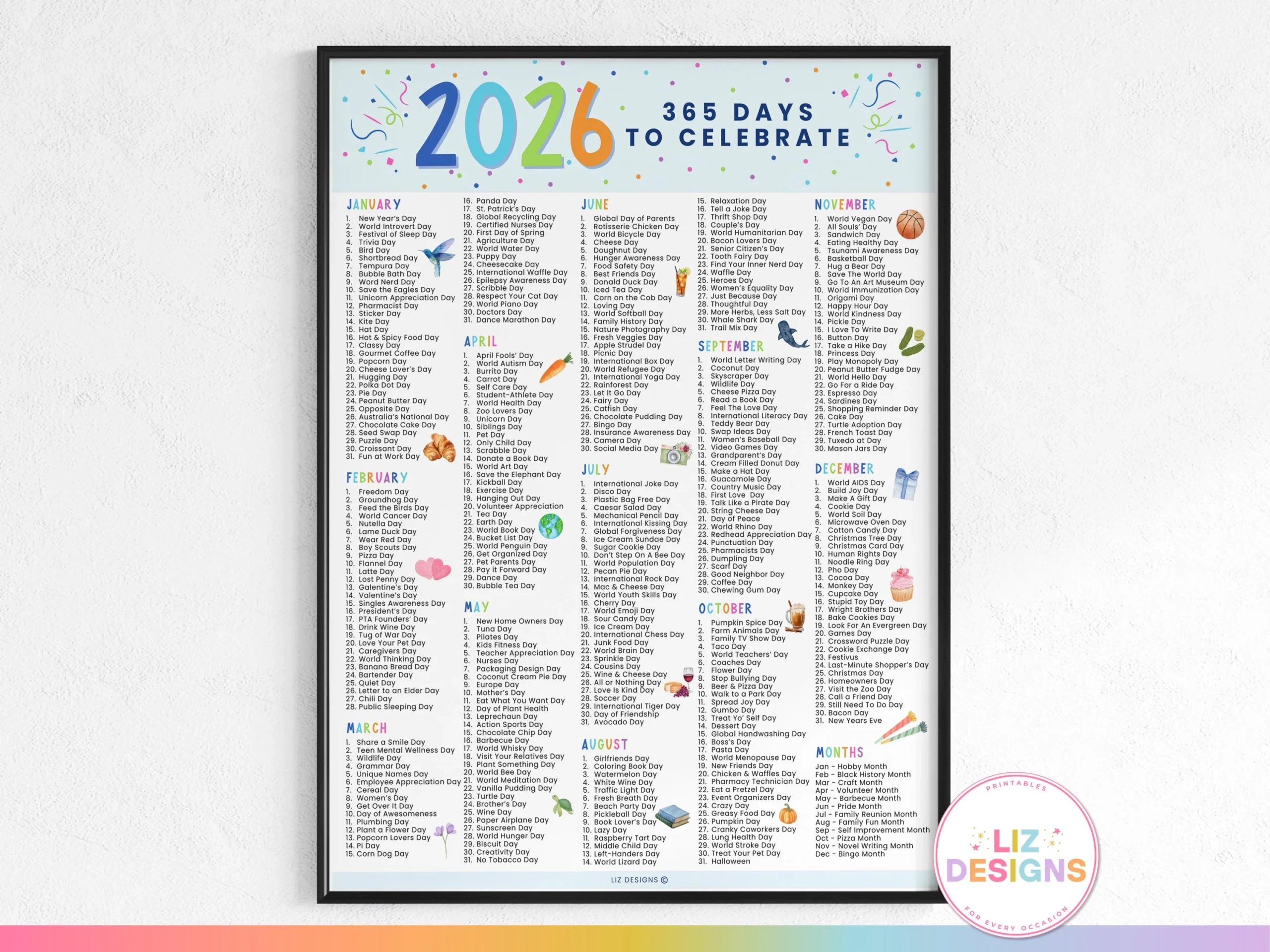 2026 National Days Calendar Printable Content Planner Theme Days 