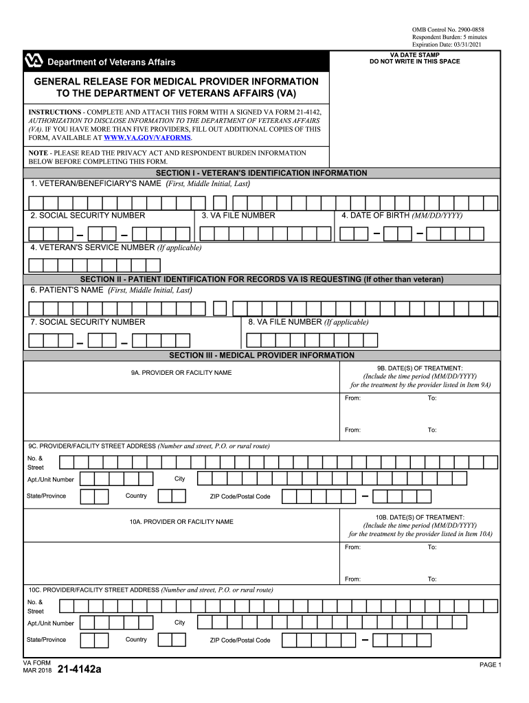 Va Form 21 4142 Printable