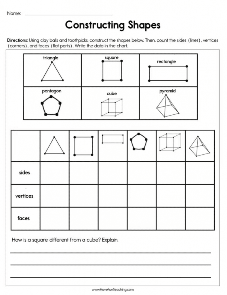 21 First Grade Shapes Worksheets To Teach Geometry The Teach 