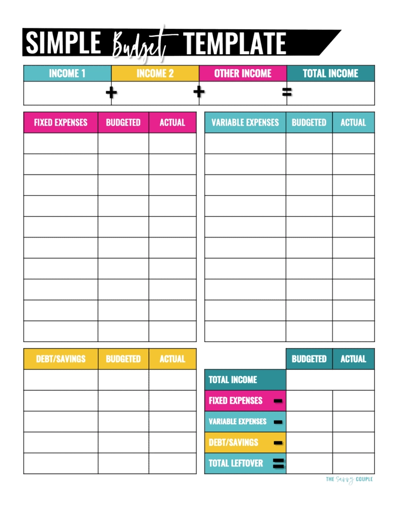 Free Budget Worksheets Printable For Families