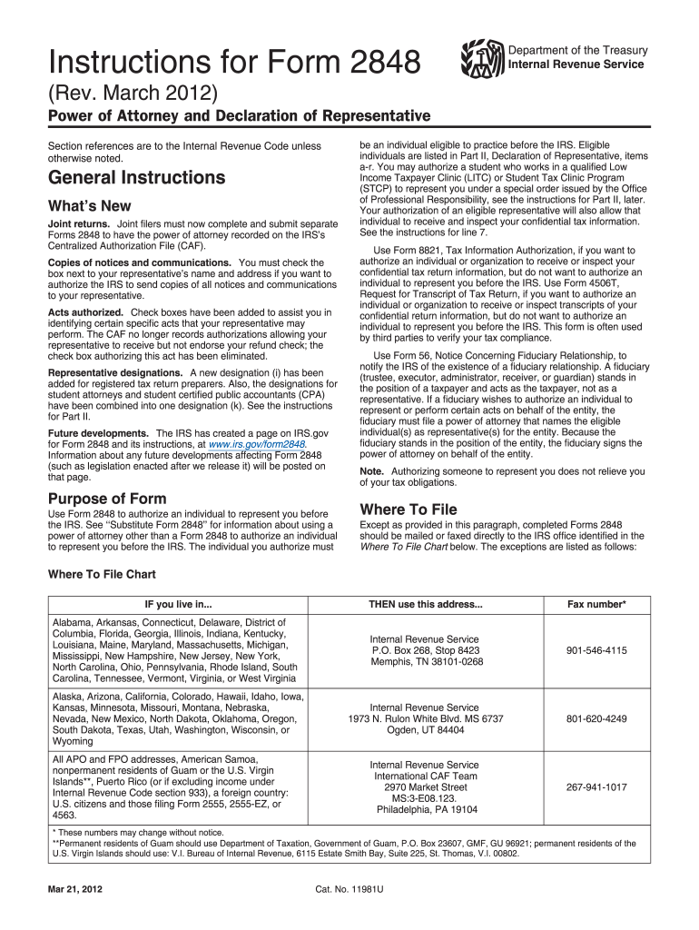 Irs Form 2848 Instructions 2025