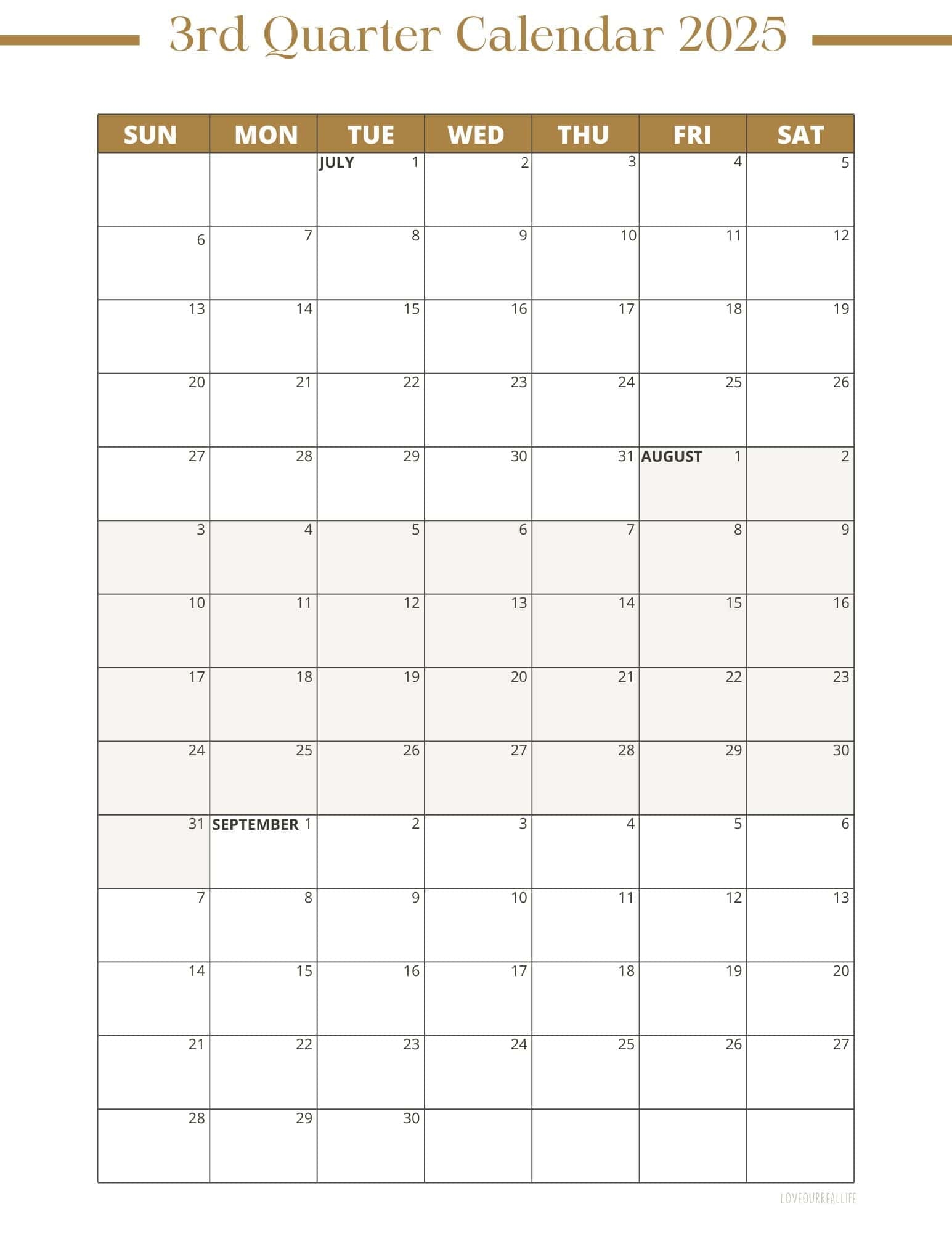 Printable Blank Calendar 3 Month