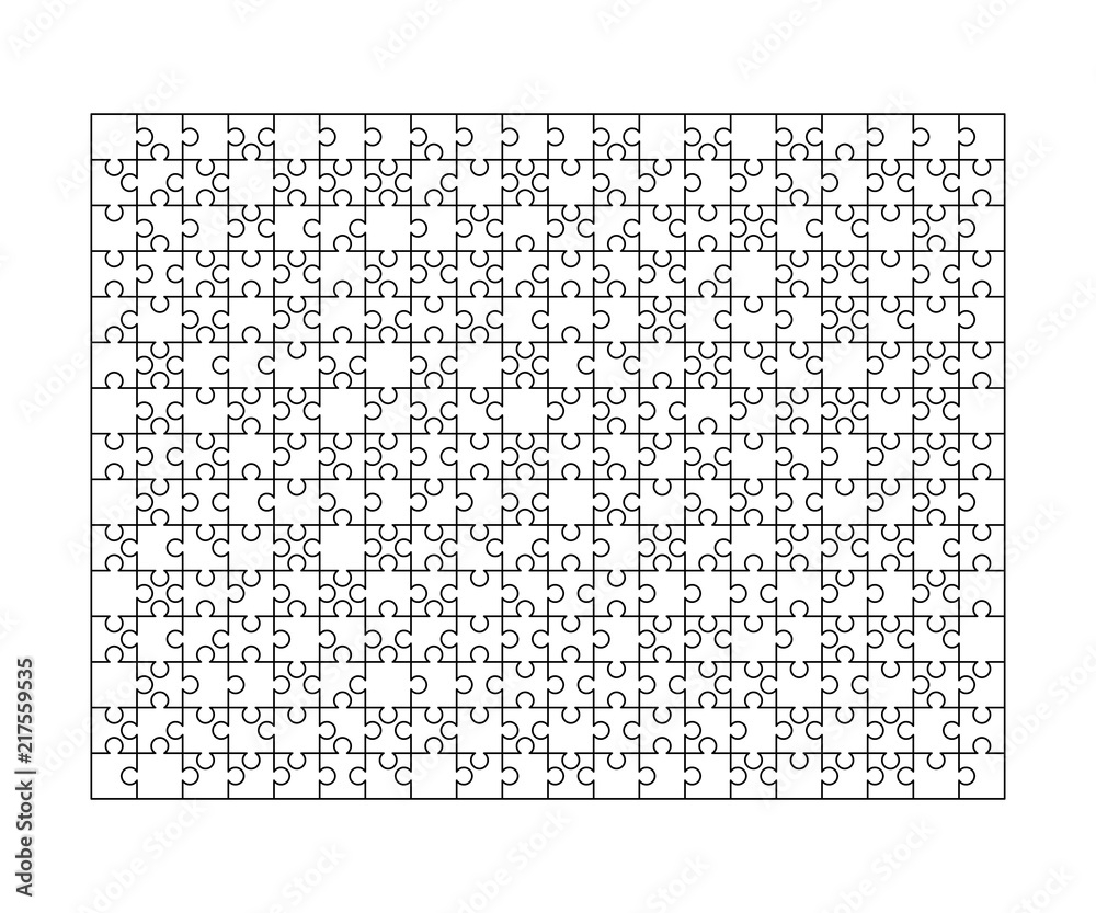 300 White Puzzles Pieces Arranged In A Rectangle Shape Jigsaw 