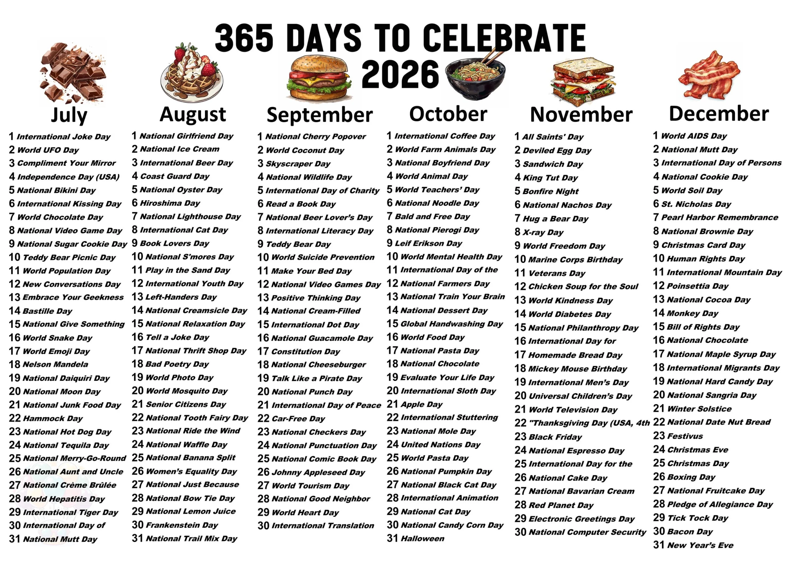 National Days 2026 Calendar