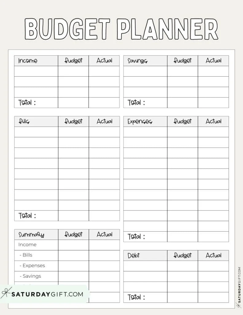 Monthly Budget Worksheet Printable Blank