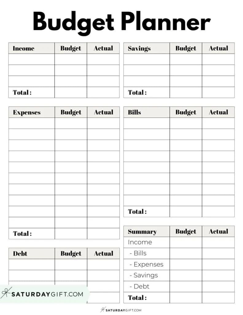 Free Printable Household Budget Worksheet
