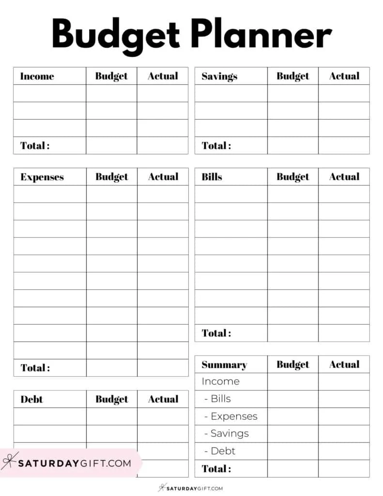 Budgeting Worksheet Printable