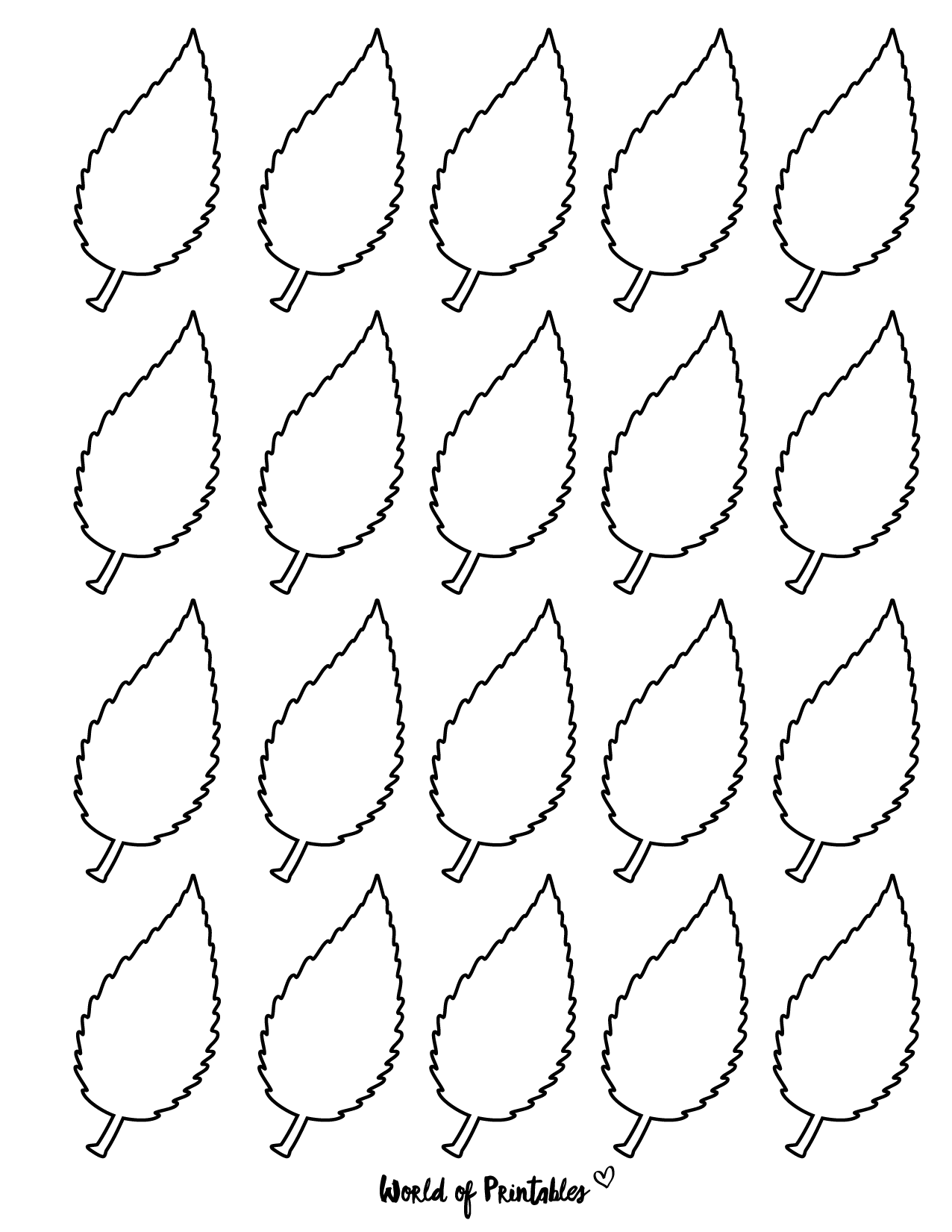 Leaf Template Printable Pdf
