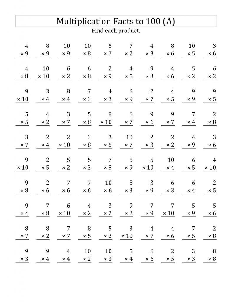 Printable Math Worksheets For Third Grade