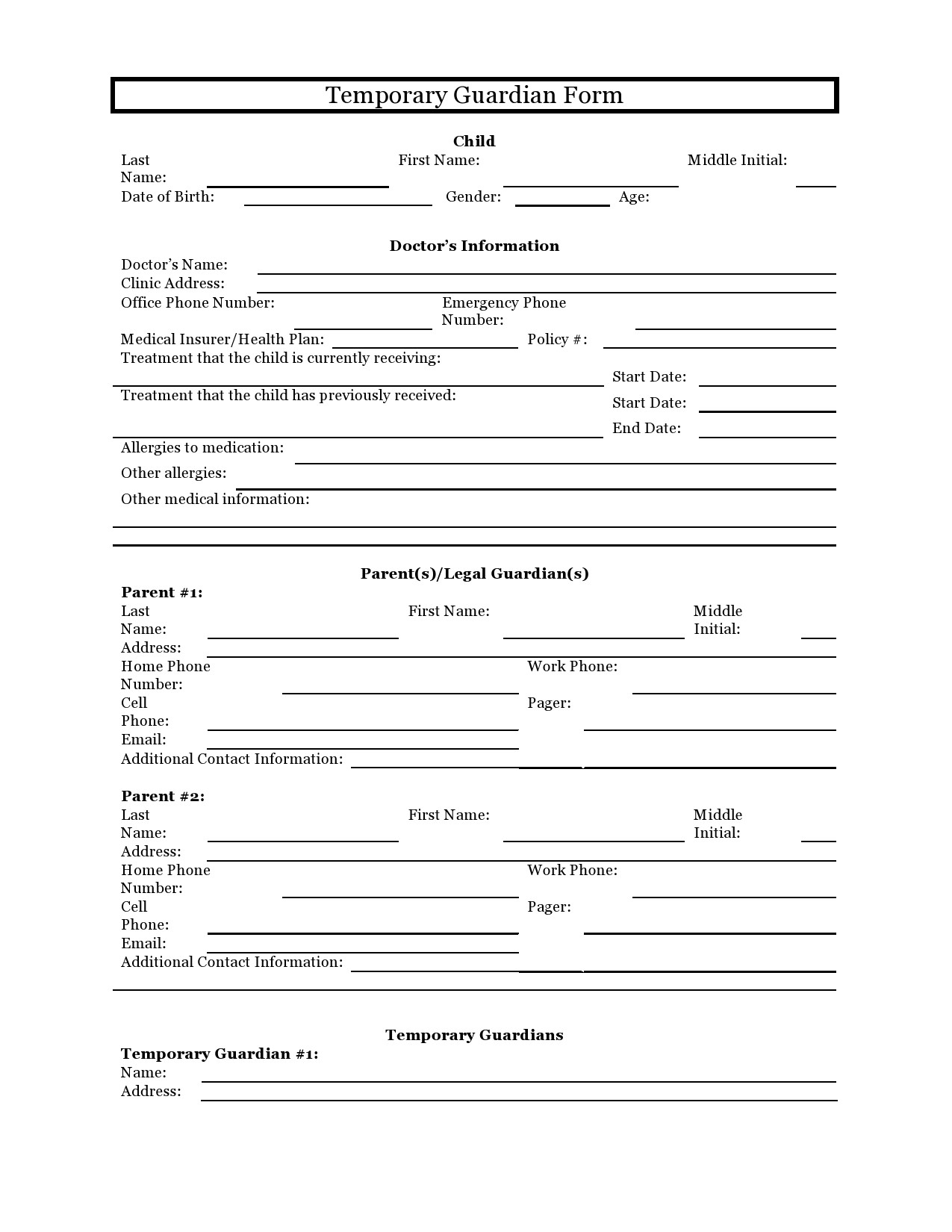 Legal Custody Forms Free