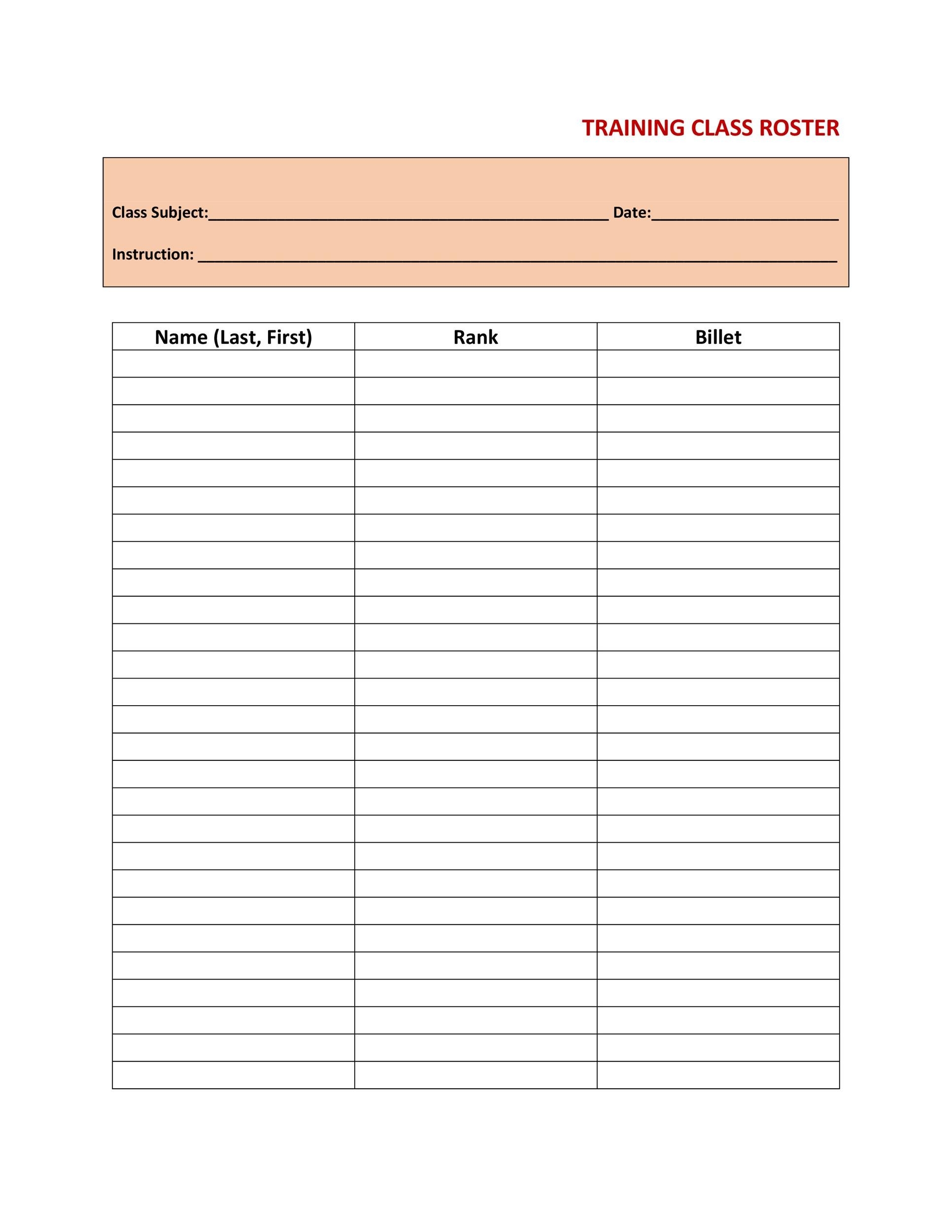 46 Class Roster Templates amp Class List Examples 