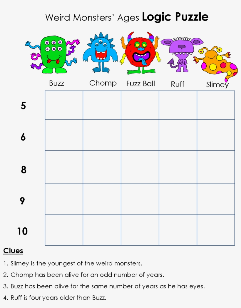 Logic Puzzles For Kids Printable Free