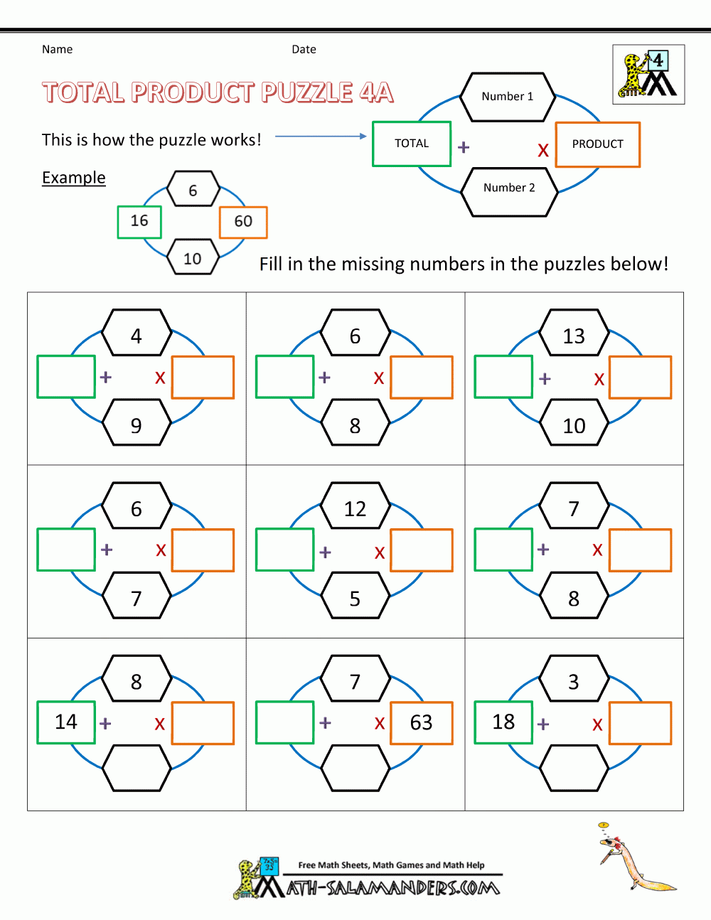 Printable Maths Puzzles For Kids