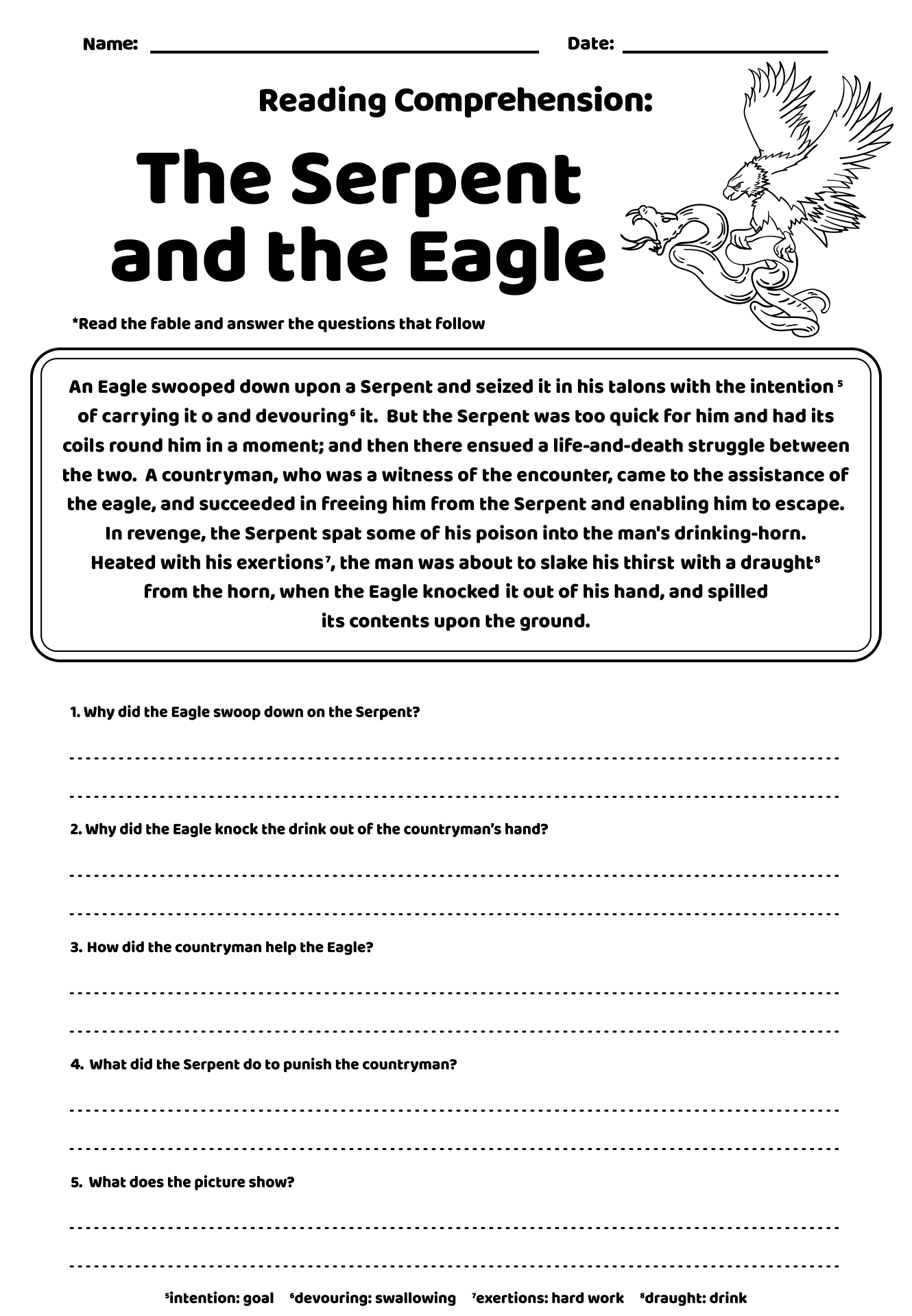 Free Printable 4th Grade Reading Worksheets
