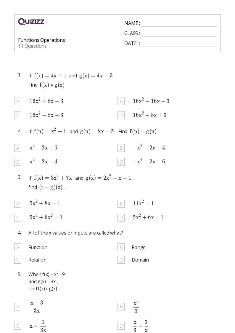 50 Math Worksheets For 10th Year On Quizizz Free amp Printable
