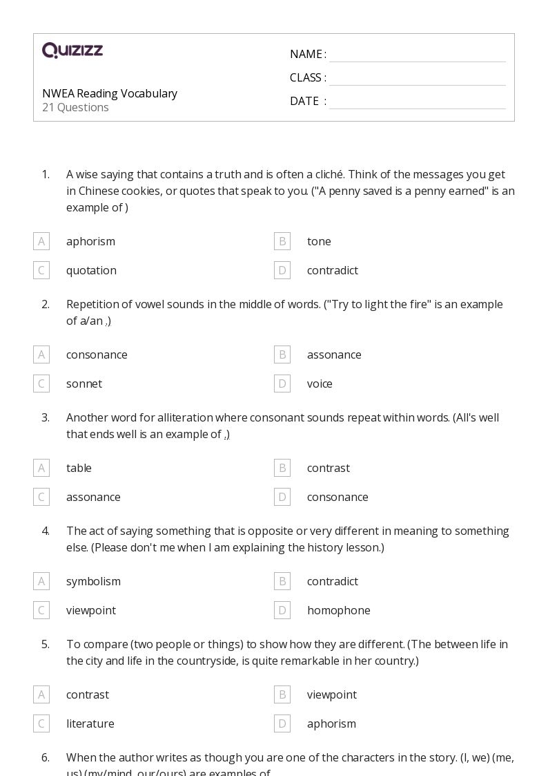 50 Reading amp Writing Worksheets For 7th Grade On Quizizz Free 