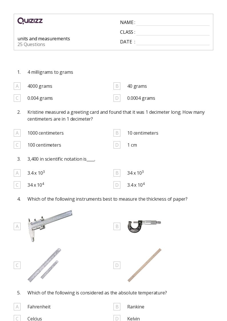 Free Printable 7th Grade Science Worksheets