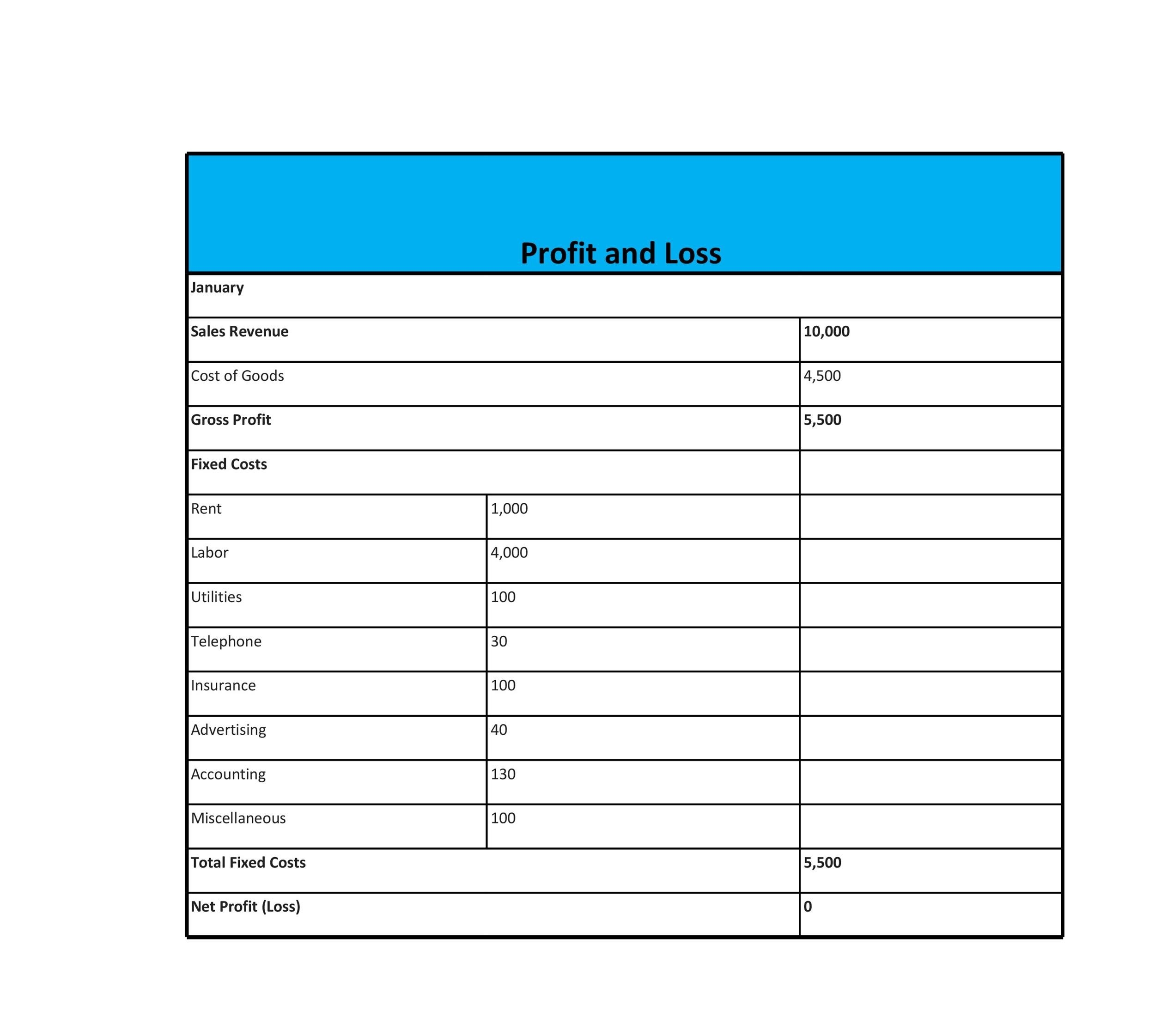 53 Profit And Loss Statement Templates amp Forms Excel PDF 