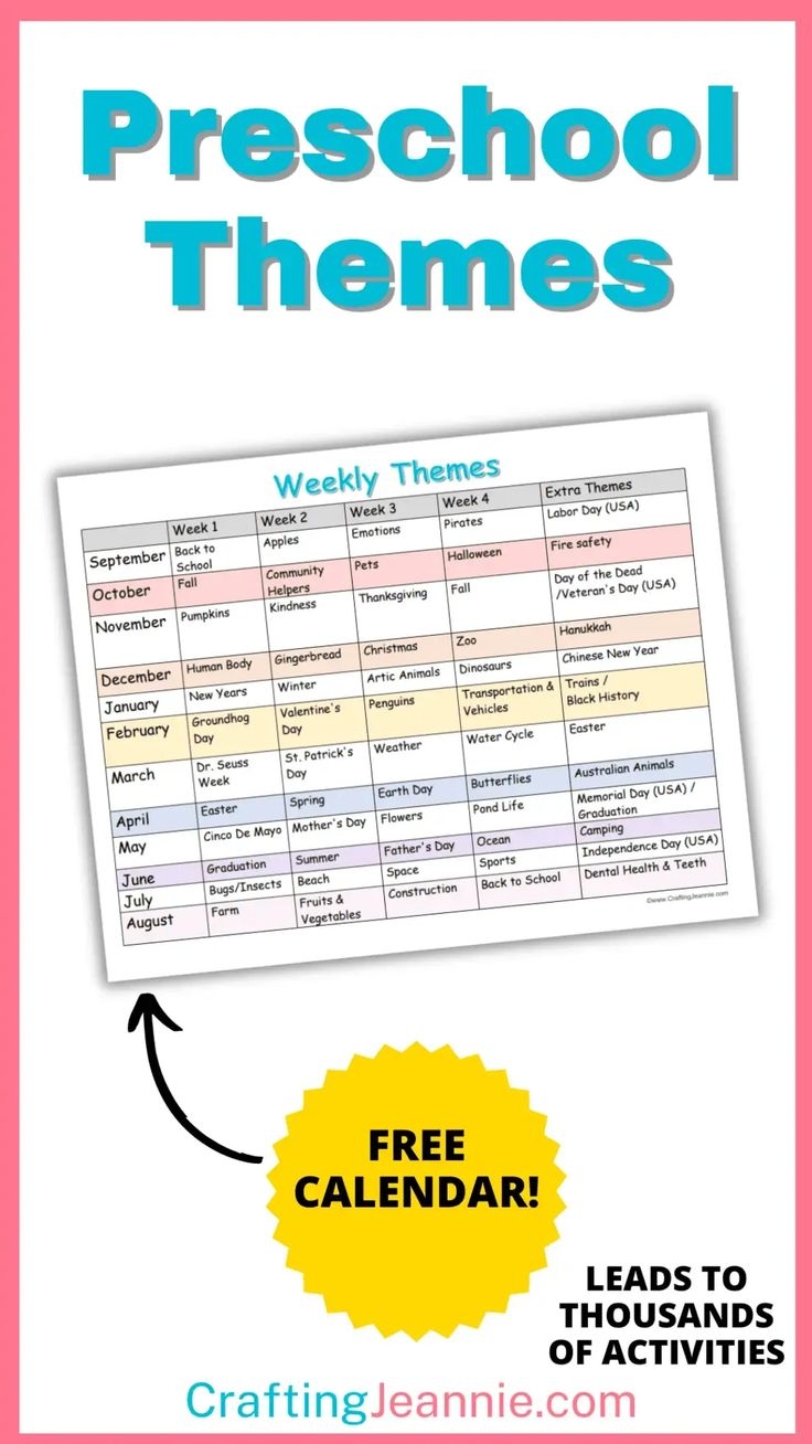 Free Printable Preschool Lesson Plan Themes