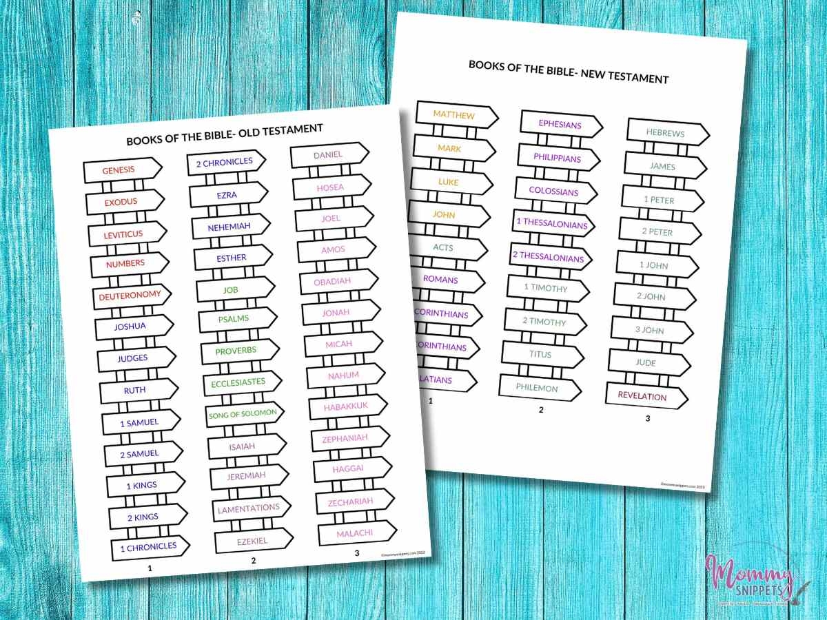 Books Of The Bible Free Printable Worksheet
