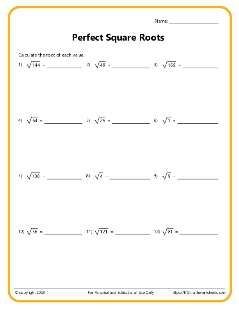 6th Grade Printable Worksheets