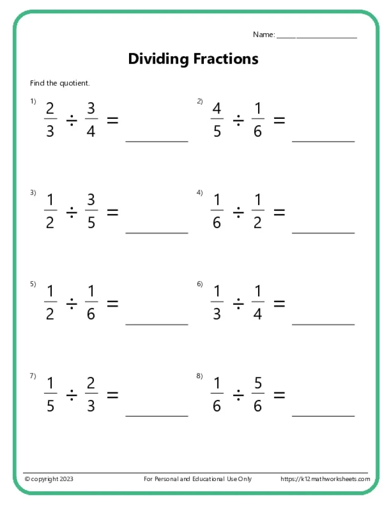 7th Grade Math Worksheets
