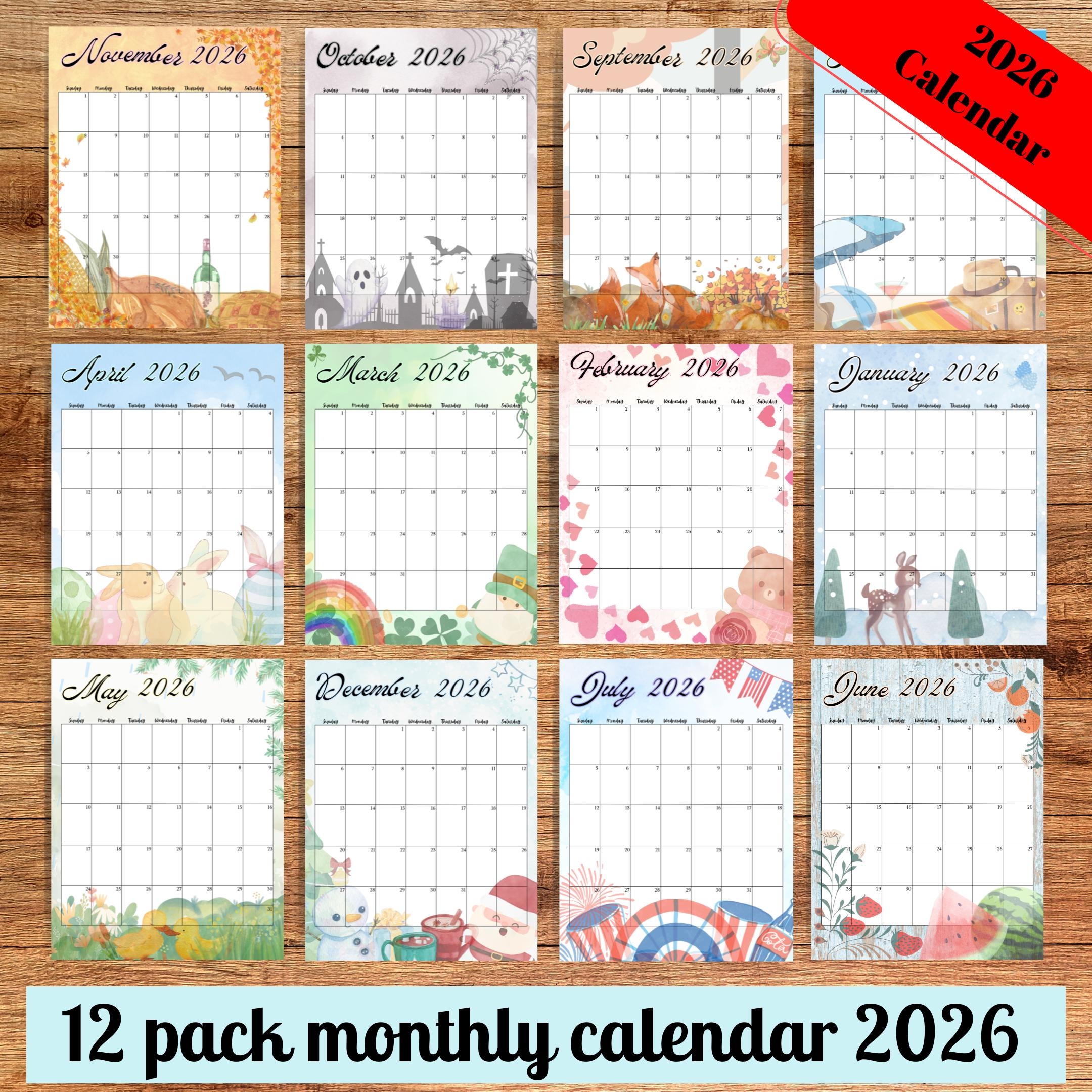 Printable 8x11 November 2026 Calendar