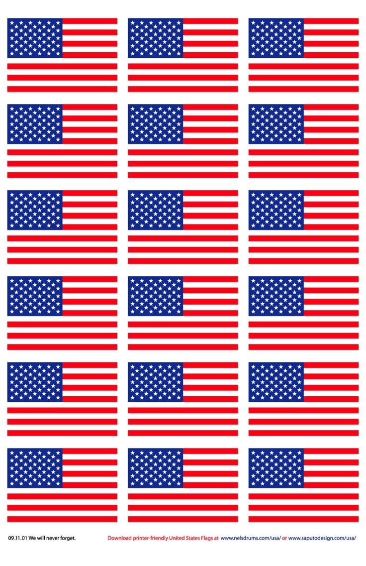 Free Printable American Flags